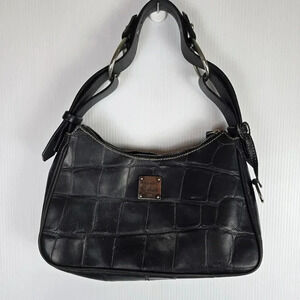 Dooney & Bourke Black Croc-Embossed Shoulder Bag